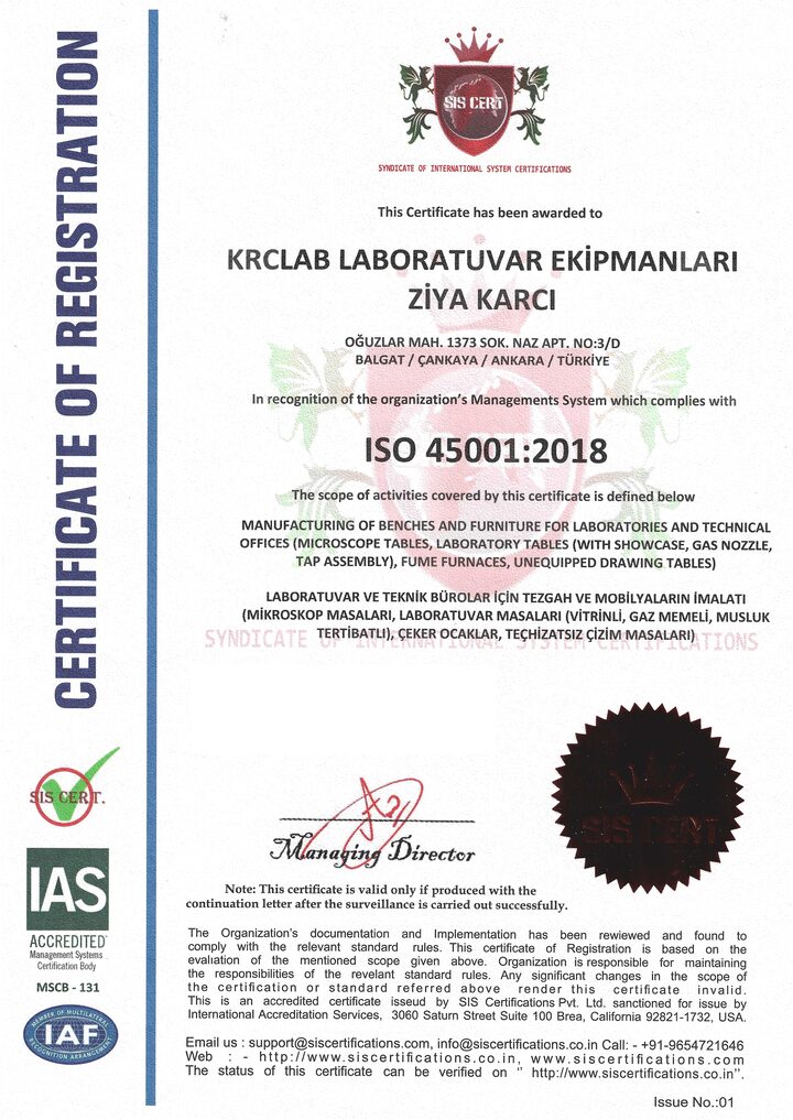 ISO 45001:2018 — İş Sağlığı ve Güvenliği Yönetim Sistemi