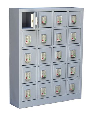 20 Kapaklı Elektronik Şifreli Emanet Dolabı 725 × 215 × 890 mm