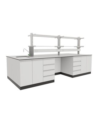Plinth Island Bench with Upper Shelving and Sink