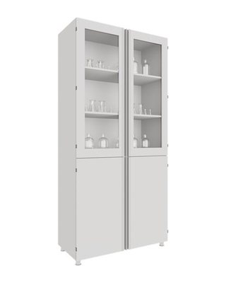 Laboratory Storage Cabinet – 2 Glass Doors Above, 2 Solid Doors Below (MD-2C2K) MD-2C2K9040190