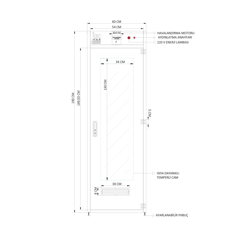 CAMLI TEK KAPAKLI KİMYASAL SAKLMA DOLABI KSD-CK 6019 (2)