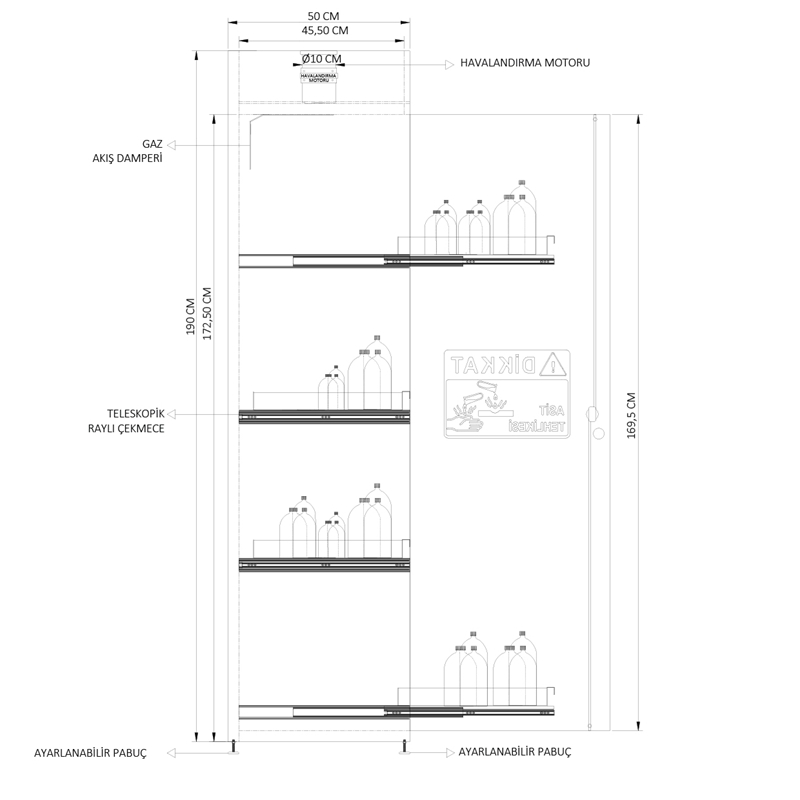 ÇİFT CİDARLI TEK KAPAKLI KİMYASAL SAKLAM DOLABI KSD 6019 (4)
