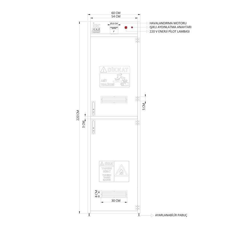 HAVALANDIRMALI İKİ BÖLMELİ MALZEME DOLABI HMD-2MK 6022 (2)