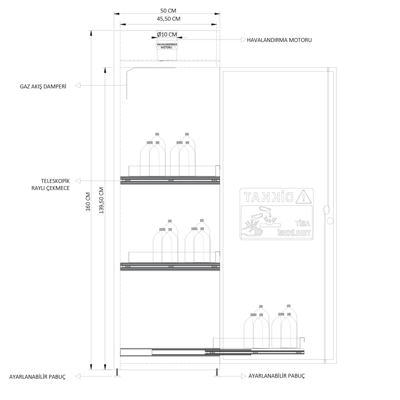 HAVALANDIRMALI TEK KAPAKLI MALZEME DOLABI HMD 6016 (4)