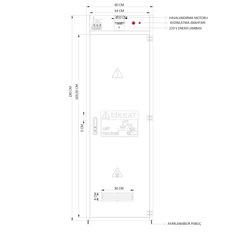 HAVALANDIRMALI TEK KAPAKLI MALZEME DOLABI HMD 6019 (2)