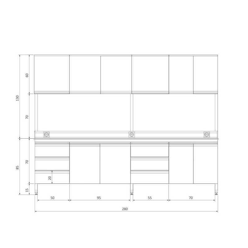KLT-CUKD28075 C FRAME ÜSTÜ KAPAKLI DOLAPLI KENAR TEZGAH (2) - Kopya