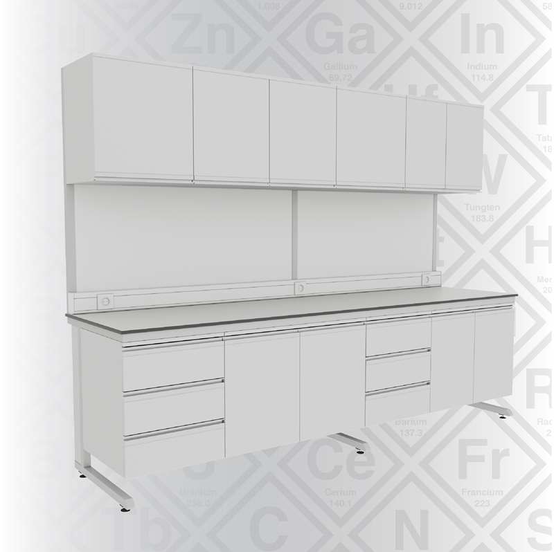 KLT-CUKD28075 C FRAME ÜSTÜ KAPAKLI DOLAPLI KENAR TEZGAH