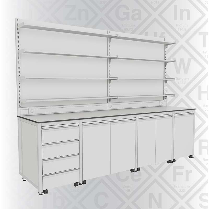 KLT-HUBR28075 H FRAME ÜSTÜ BOYDAN RAFLI KENAR TEZGAH