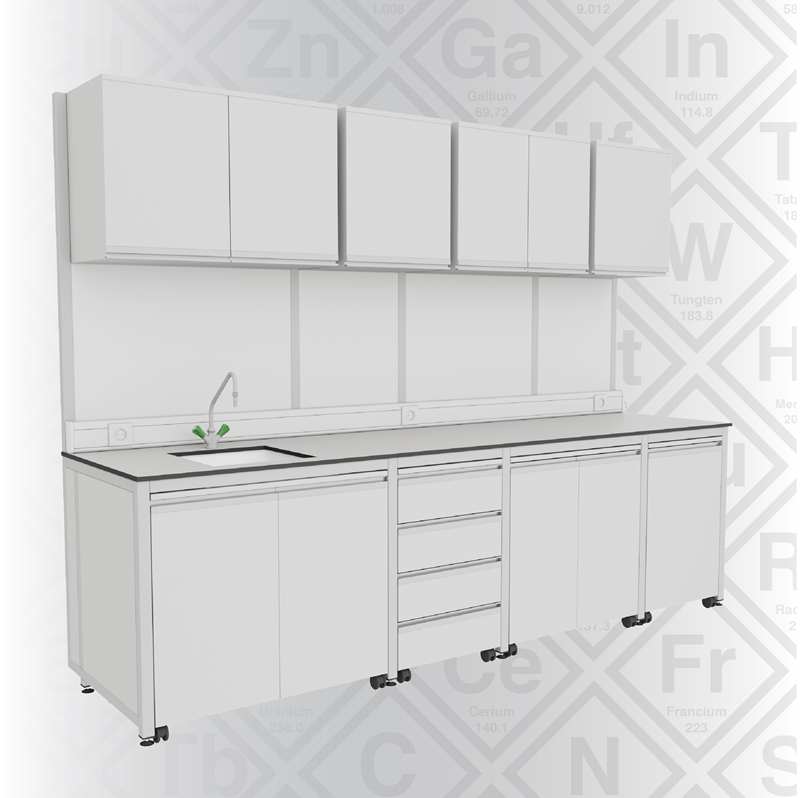 KLT-HUDE28075 H FRAME USTU DOLAPLI EVYELİ KENAR TEZGAH