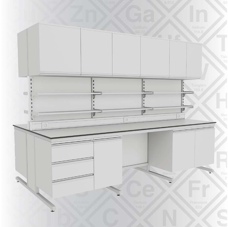 KOT-CUR280150 C FRAME ÜSTÜ RAFLI ORTA TEZGAH