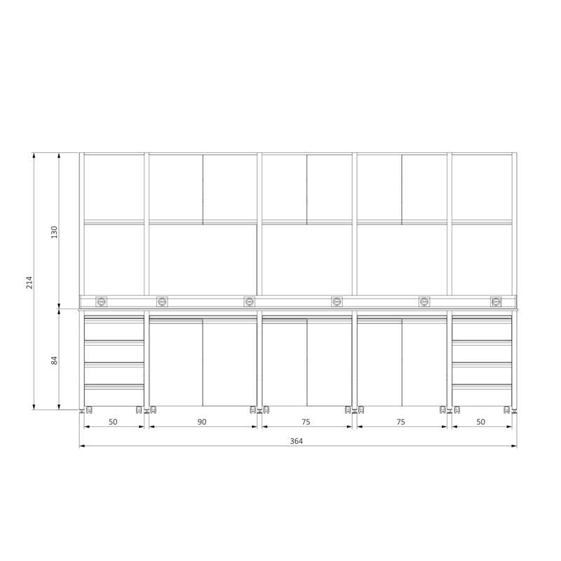 KOT-HUAD350150 H FRAME ÜSTÜ KAPAKLI DOLAPLI ORTA TEZGAH (2) - Kopya
