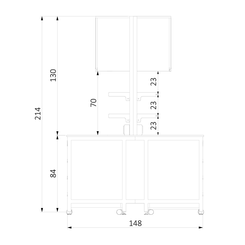 KOT-HURCD360150 H FRAME ÜSTÜ RAF VE DOLAPLI ORTA TEZGAH (3)