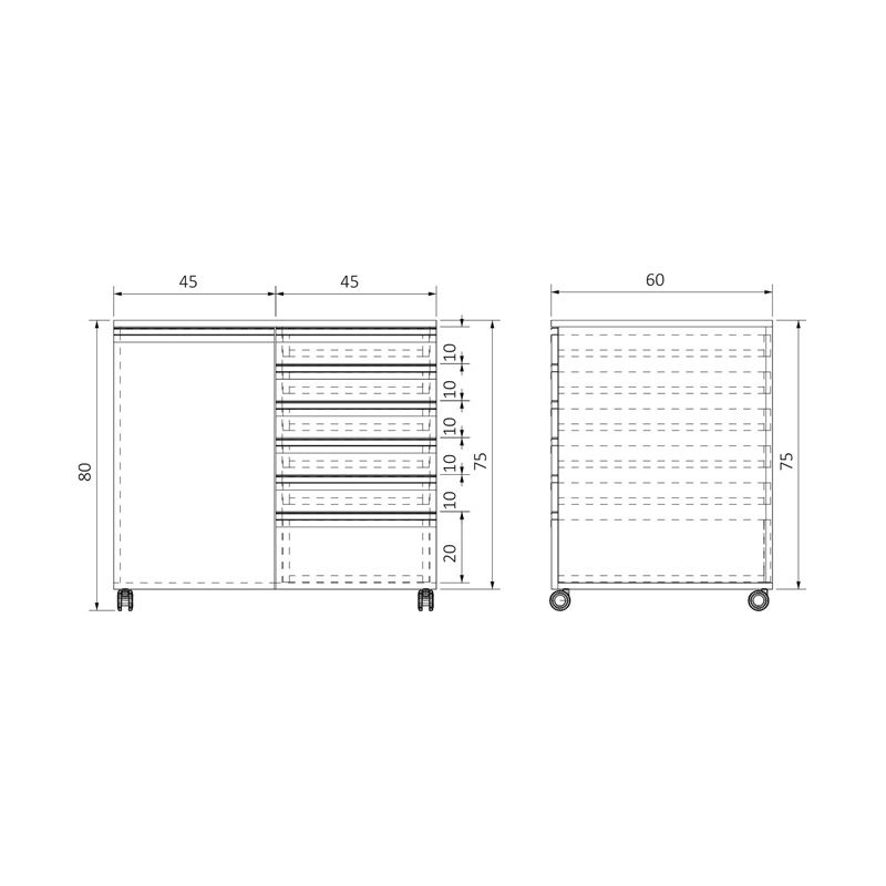 AD-T1K6C906075 TEKERLEKLİ TEK KAPAKLI ALTI ÇEKMECELİ ALT DOLAP (5)