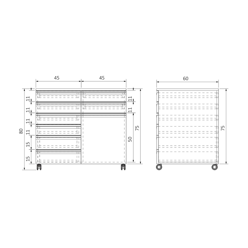 AD-T1K8GC906075 TEKERLEKLİ TEK KAPAKLI SEKİZ GENİŞ ÇEKMECELİ ALT DOLAP (5)